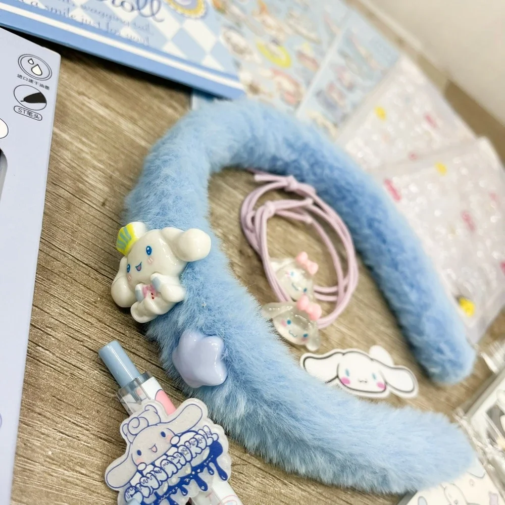 Sanrio Cinnamoroll Stationery Accessory Gift Set Stickers Pens Headband Blue